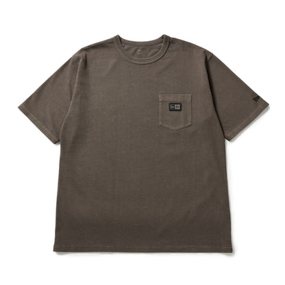 New Era Garment Dyed Box Logo Woven Patch Brown Short Sleeve T-Shirt