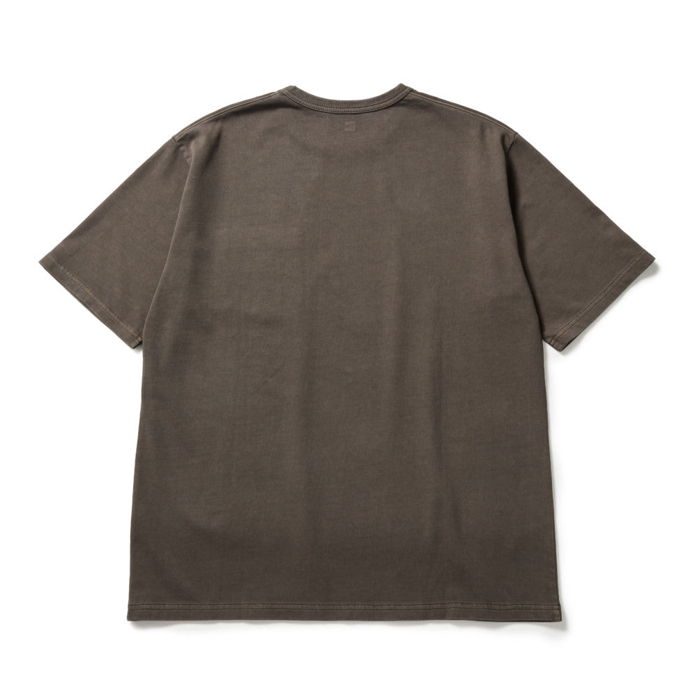 New Era Garment Dyed Box Logo Woven Patch Brown Short Sleeve T-Shirt