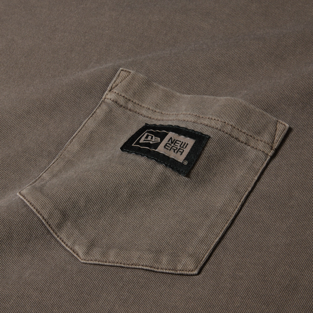 New Era Garment Dyed Box Logo Woven Patch Brown Short Sleeve T-Shirt