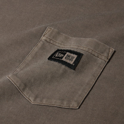 New Era Garment Dyed Box Logo Woven Patch Brown Short Sleeve T-Shirt