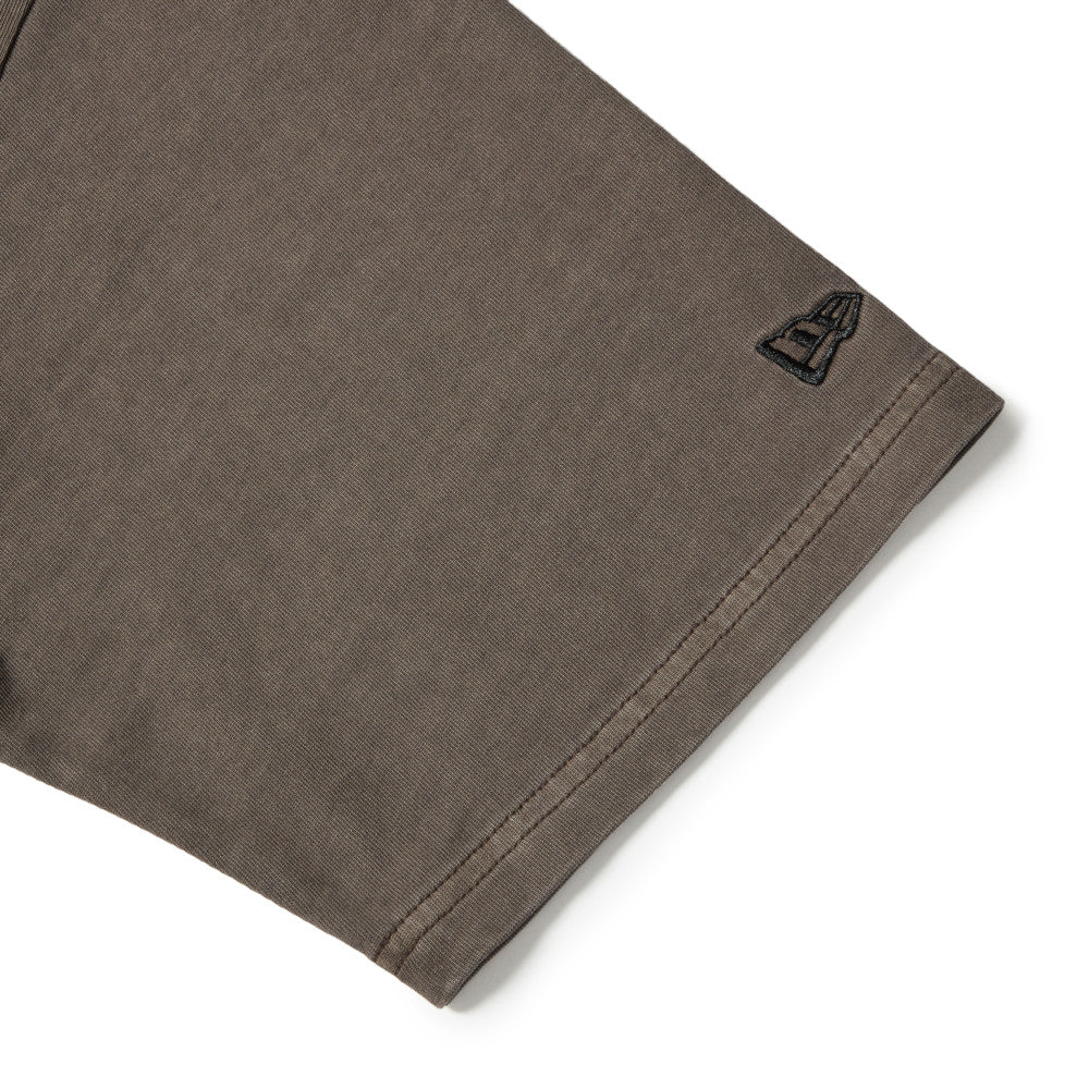 New Era Garment Dyed Box Logo Woven Patch Brown Short Sleeve T-Shirt