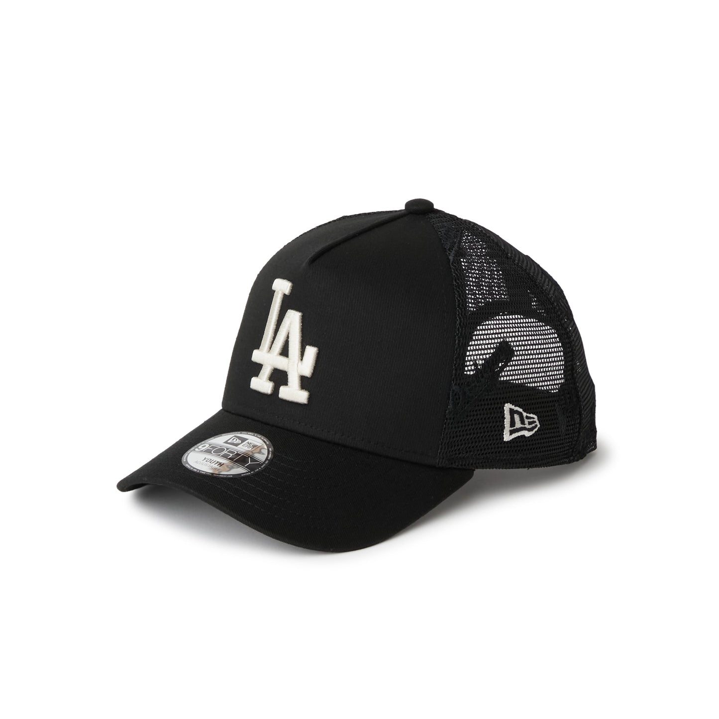 9FORTY A-Frame Trucker Kids Los Angeles Dodgers Embroidered Mesh Black Snapback