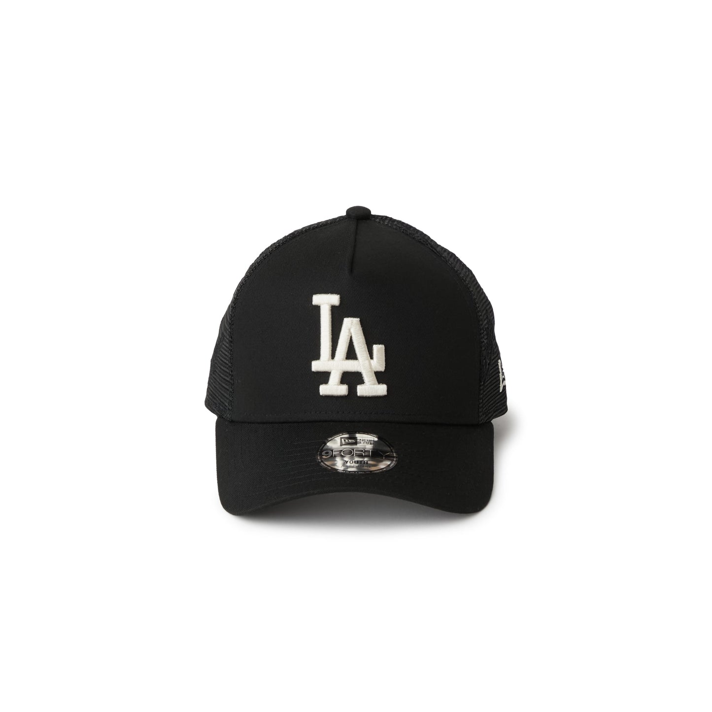 9FORTY A-Frame Trucker Kids Los Angeles Dodgers Embroidered Mesh Black Snapback