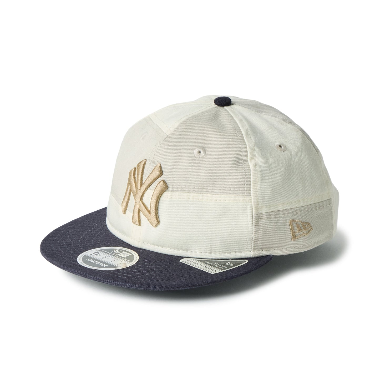 9FIFTY Retro Crown New York Yankees Patchwork 2-Tone Navy Visor Chrome White Adjustable