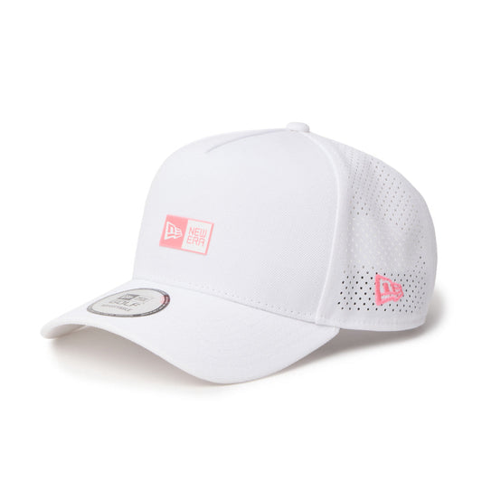 9FORTY A-Frame Golf Laser Perforated Box Logo White Snapback