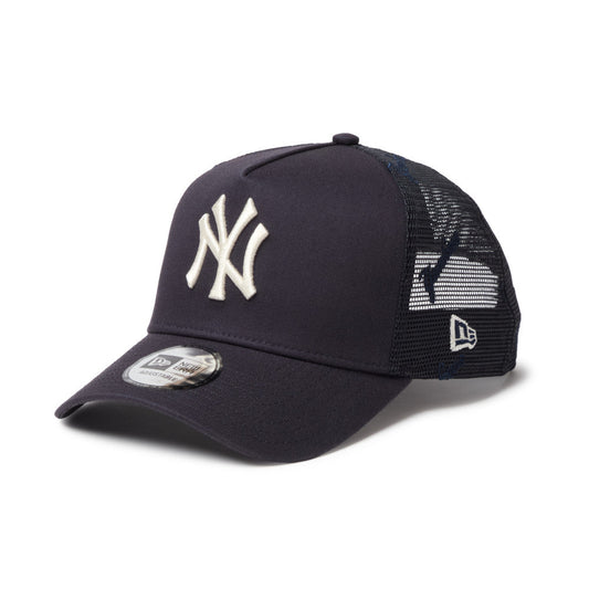 9FORTY A-Frame Trucker New York Yankees Embroidered Mesh Navy Snapback