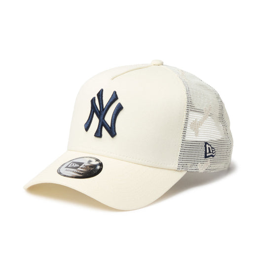 9FORTY A-Frame Trucker New York Yankees Embroidered Mesh Chrome White Snapback
