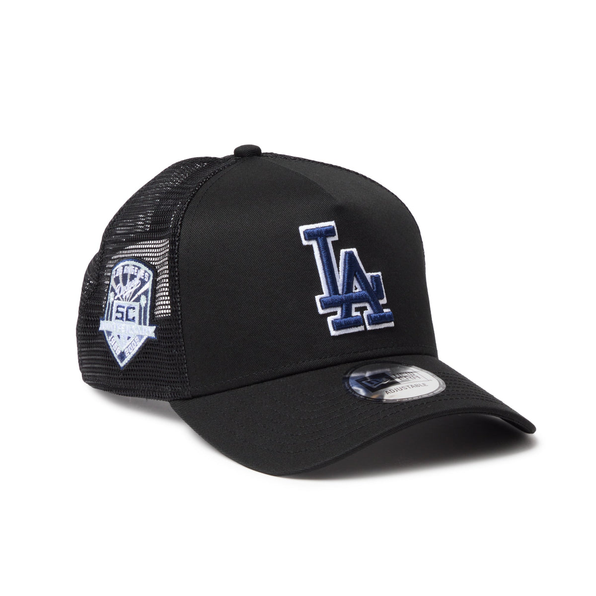 9FORTY A-Frame Trucker Los Angeles Dodgers Side Patch Black Snapback