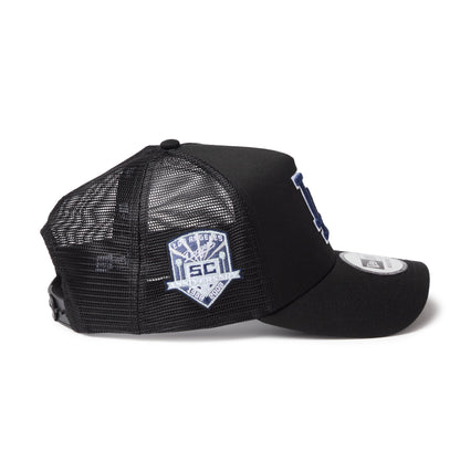 9FORTY A-Frame Trucker Los Angeles Dodgers Side Patch Black Snapback