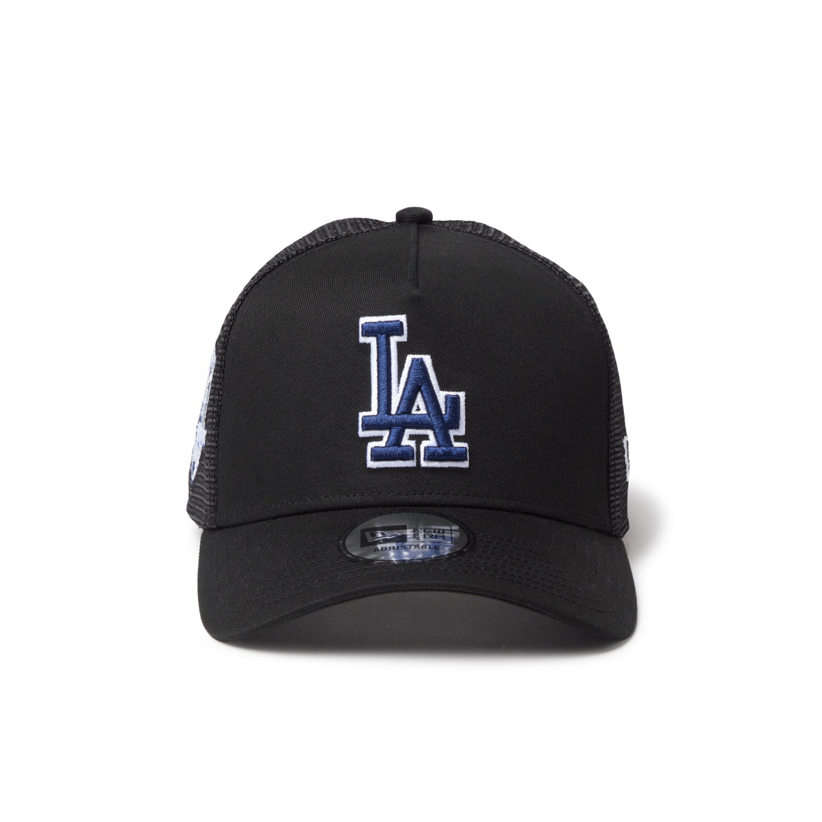 9FORTY A-Frame Trucker Los Angeles Dodgers Side Patch Black Snapback