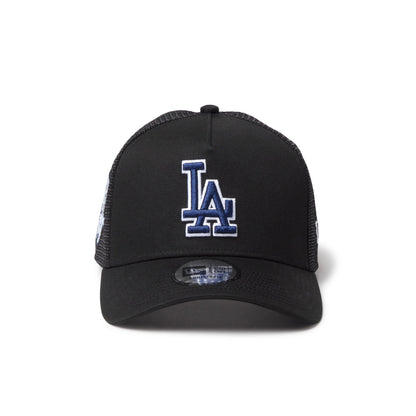 9FORTY A-Frame Trucker Los Angeles Dodgers Side Patch Black Snapback