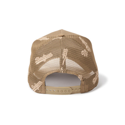 9FORTY A-Frame Trucker Los Angeles Dodgers Embroidered Mesh Khaki Snapback