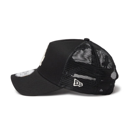 9FORTY A-Frame Trucker Los Angeles Dodgers Embroidered Mesh Black Snapback
