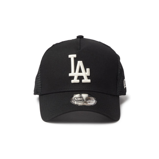 9FORTY A-Frame Trucker Los Angeles Dodgers Embroidered Mesh Black Snapback