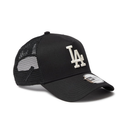 9FORTY A-Frame Trucker Los Angeles Dodgers Embroidered Mesh Black Snapback
