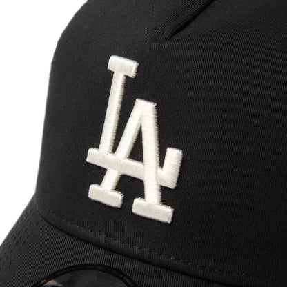 9FORTY A-Frame Trucker Los Angeles Dodgers Embroidered Mesh Black Snapback