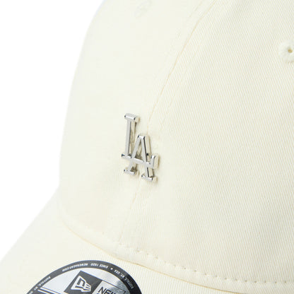 9TWENTY Los Angeles Dodgers Metal Logo Mini Chrome White Adjustable
