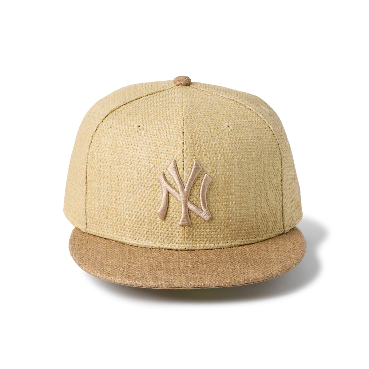 59FIFTY New York Yankees Paper Straw 2-Tone Khaki Visor Natural Fitted