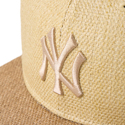 59FIFTY New York Yankees Paper Straw 2-Tone Khaki Visor Natural Fitted
