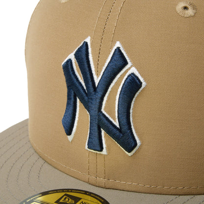 59FIFTY New York Yankees Grosgrain 2-Tone Olive Visor Khaki Fitted