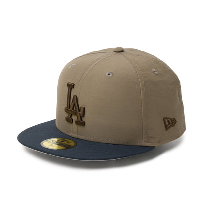 59FIFTY Los Angeles Dodgers Grosgrain 2-Tone Navy Visor Olive Fitted