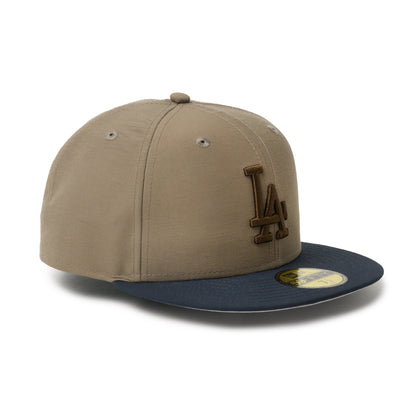 59FIFTY Los Angeles Dodgers Grosgrain 2-Tone Navy Visor Olive Fitted
