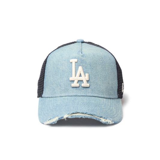 9FORTY A-Frame Trucker Los Angeles Dodgers Washed Denim Snapback