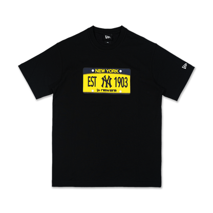 New York Yankees License Plate Black Short Sleeve T-Shirt