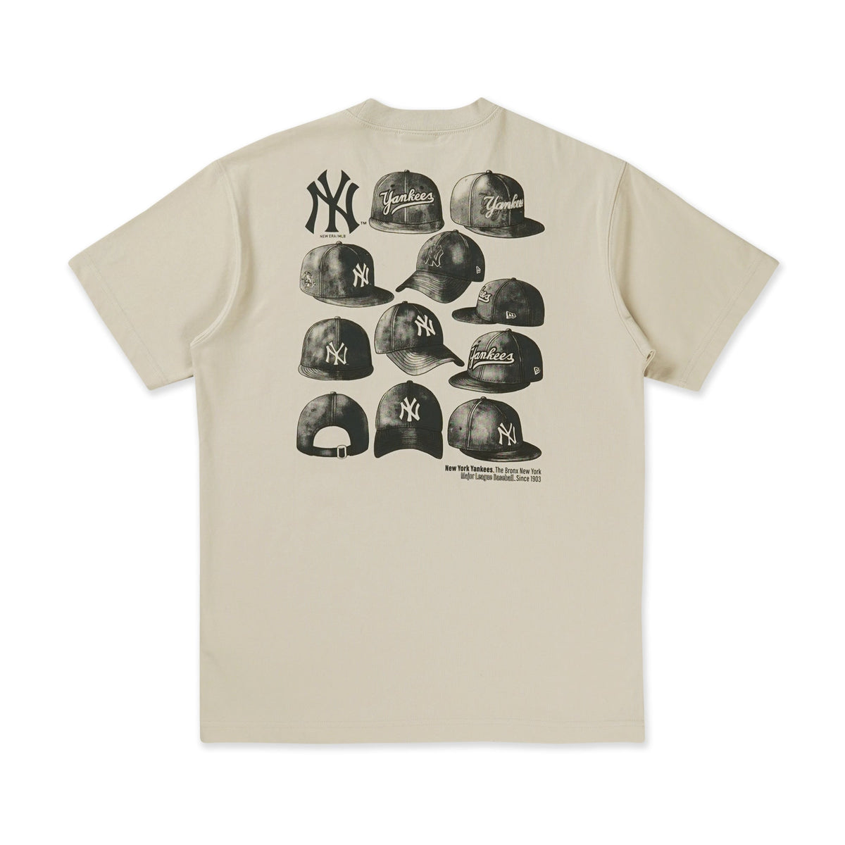 New York Yankees Cap Graphic Vintage Stone Short Sleeve T-Shirt