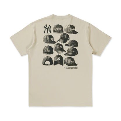 New York Yankees Cap Graphic Vintage Stone Short Sleeve T-Shirt
