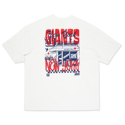 New York Giants NFL Restro White Oversized Short Sleeve T-Shirt