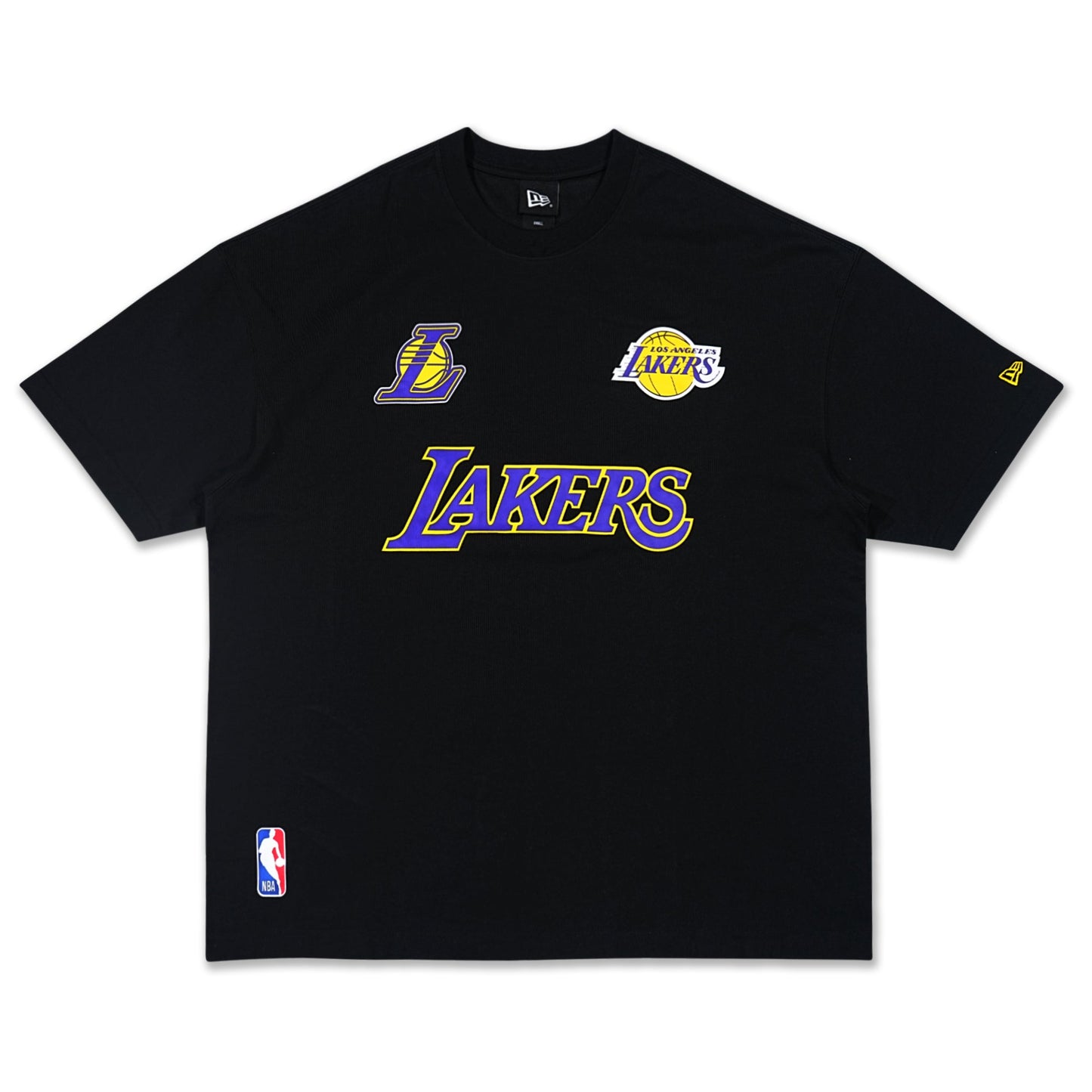 Los Angeles Lakers New Era Fan Fam Black Oversized Short Sleeve T-Shirt