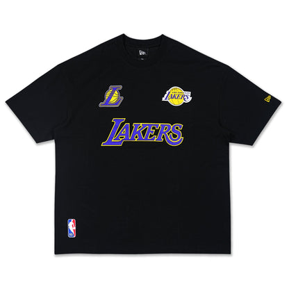 Los Angeles Lakers New Era Fan Fam Black Oversized Short Sleeve T-Shirt
