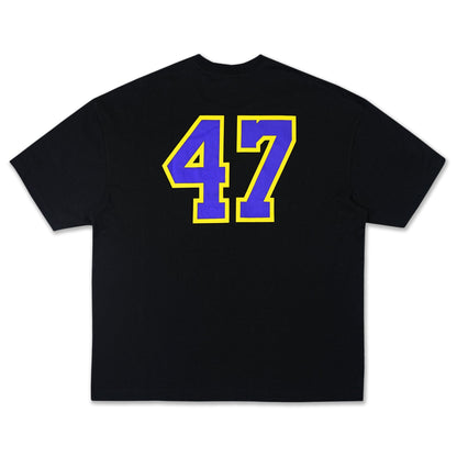 Los Angeles Lakers New Era Fan Fam Black Oversized Short Sleeve T-Shirt