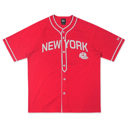 New Era New York Scarlet Short Sleeve Baseball Jersey