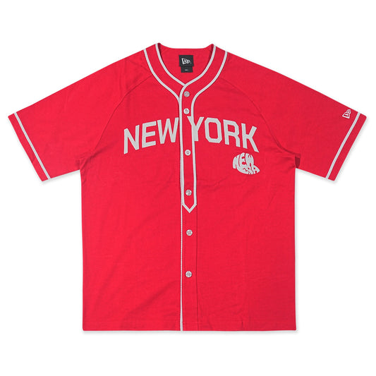 New Era New York Scarlet Short Sleeve Baseball Jersey