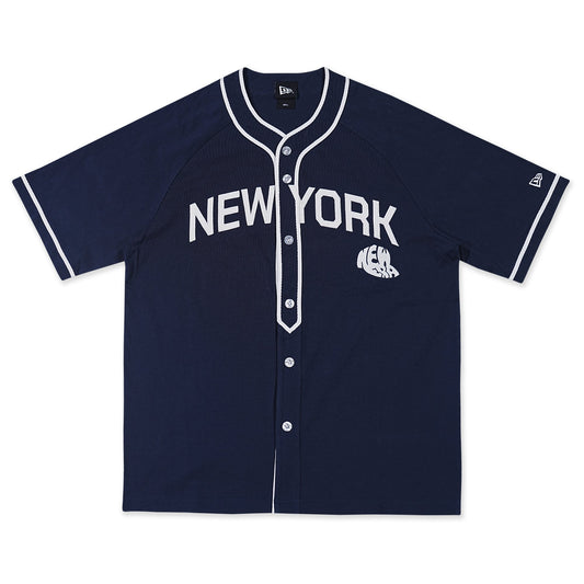 New Era New York Navy Short Sleeve Baseball Jersey