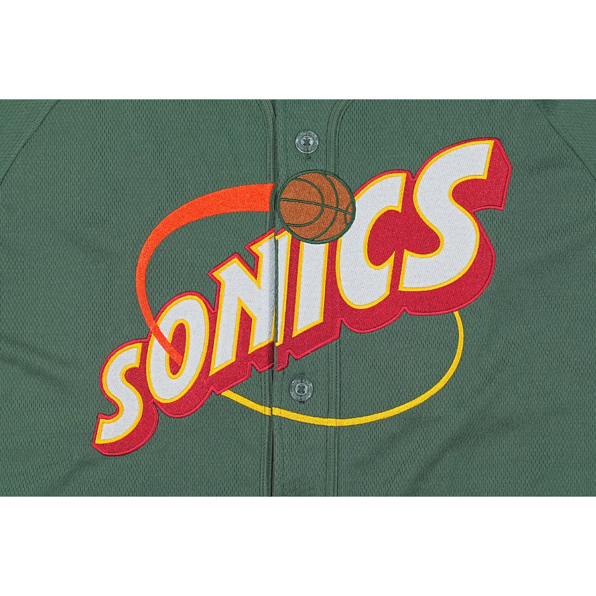 Seattle SuperSonics NBA Hardwood Classics Short Sleeve Cilantro Green Baseball Jersey