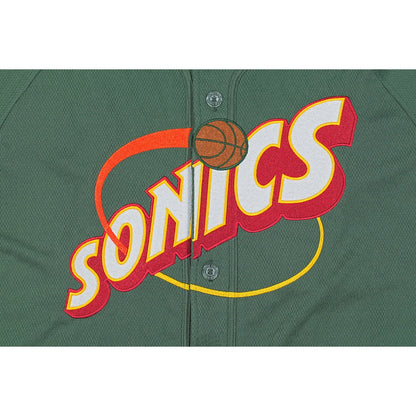 Seattle SuperSonics NBA Hardwood Classics Short Sleeve Cilantro Green Baseball Jersey