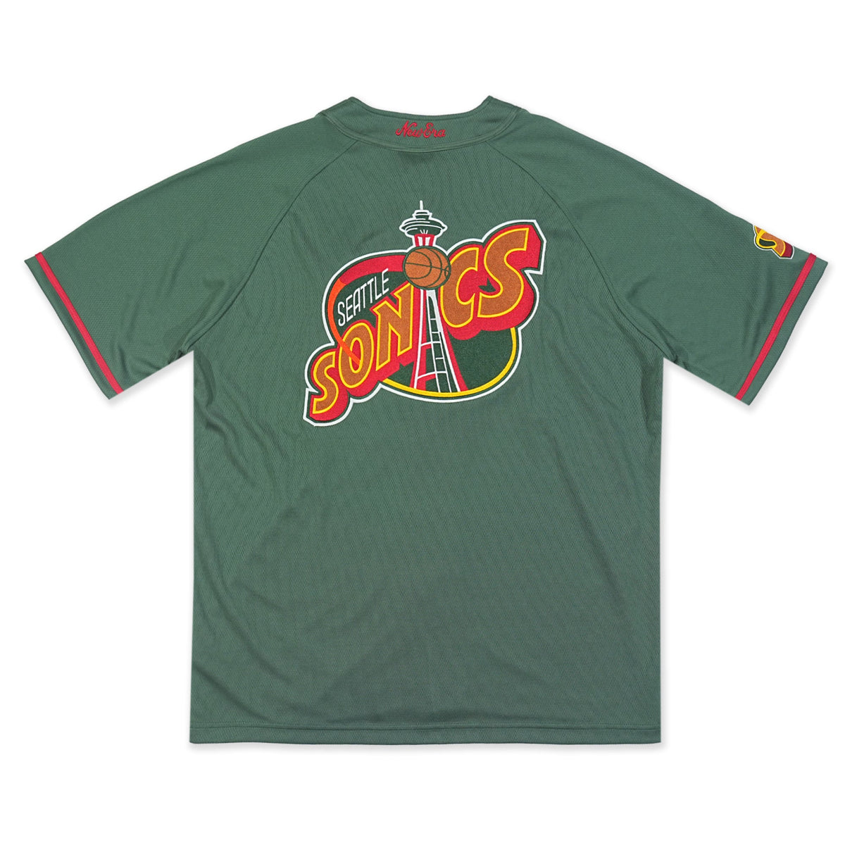 Seattle SuperSonics NBA Hardwood Classics Short Sleeve Cilantro Green Baseball Jersey