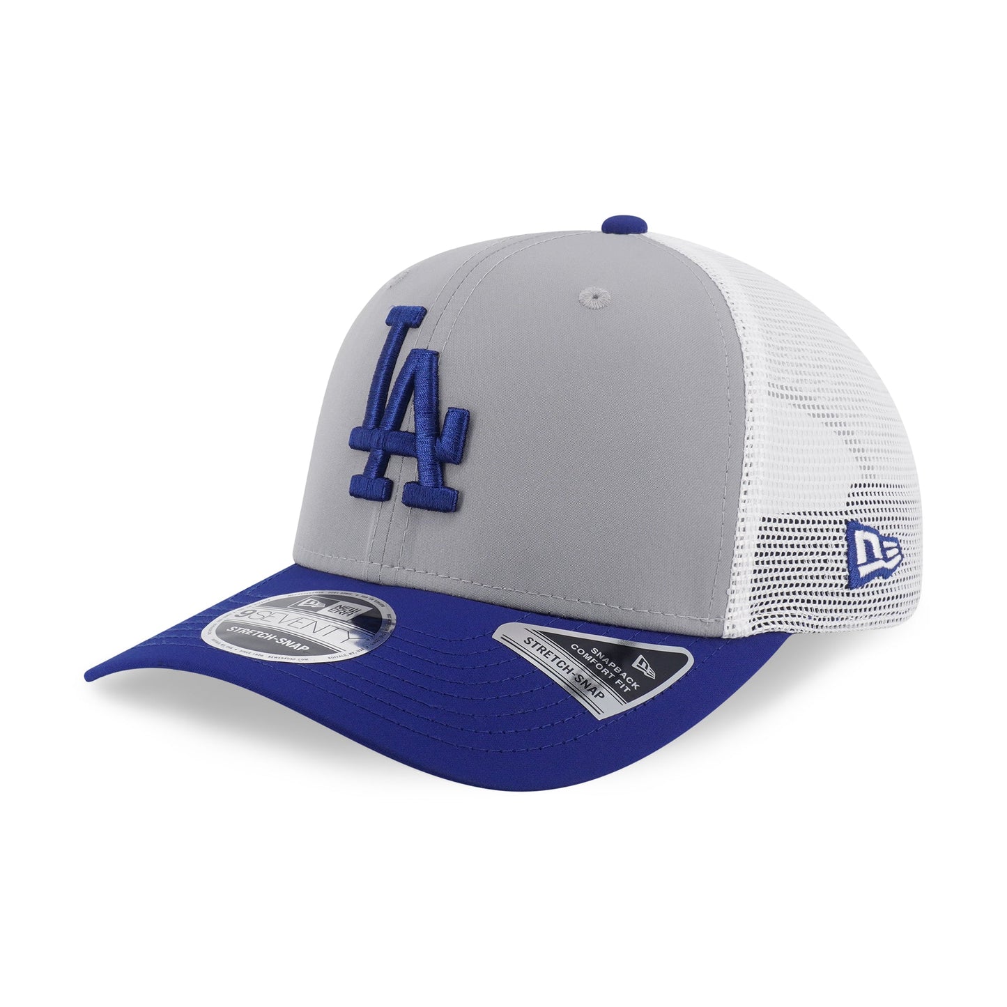 9SEVENTY Trucker Los Angeles Dodgers 2-Tone Dark Royal Visor Gray Stretch Snapback