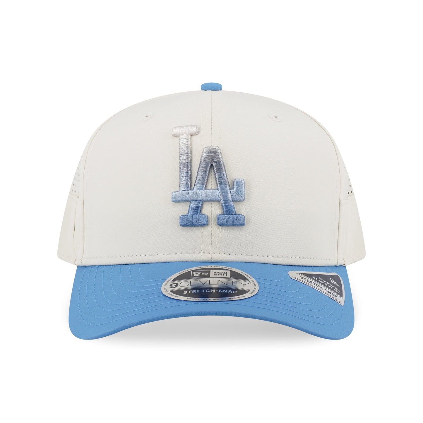 9SEVENTY Los Angeles Dodgers Gradient 2-Tone Radiant Blue Visor Chrome White Stretch Snapback