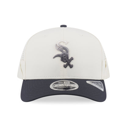 9SEVENTY Chicago White Sox Gradient 2-Tone Graphite Visor Chrome White Stretch Snapback