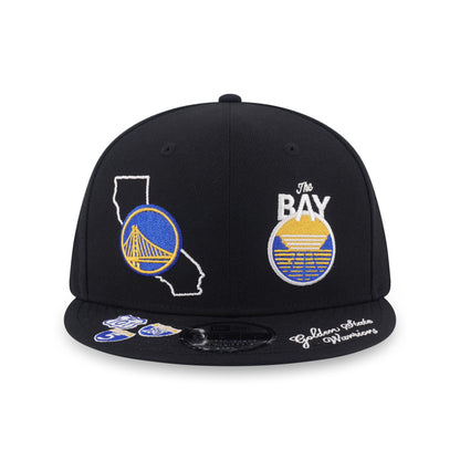 9FIFTY Golden State Warriors NBA Allover Black Snapback