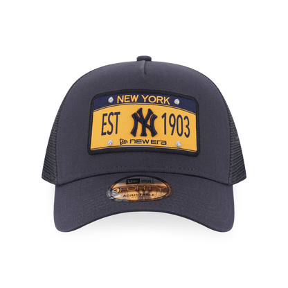 9FORTY A-Frame Trucker New York Yankees License Plate Graphite Adjustable