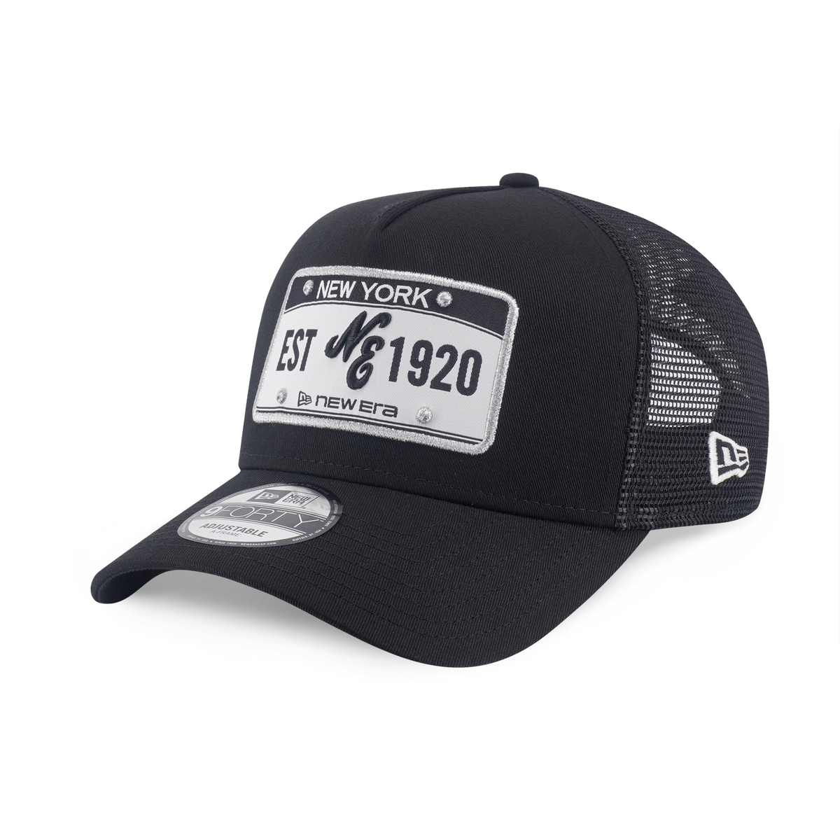9FORTY A-Frame Trucker License Plate Black Adjustable