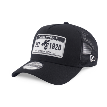 9FORTY A-Frame Trucker License Plate Black Adjustable
