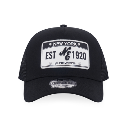 9FORTY A-Frame Trucker License Plate Black Adjustable