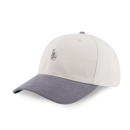 9FORTY Los Angeles Dodgers Metal Badge Corduroy 2-Tone Gray Visor Ivory Adjustable