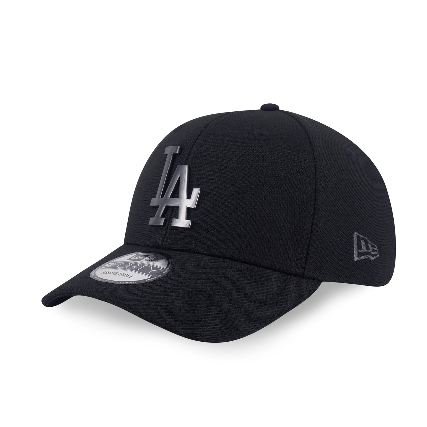 9FORTY Los Angeles Dodgers Nickel Metal Badge Black Adjustable